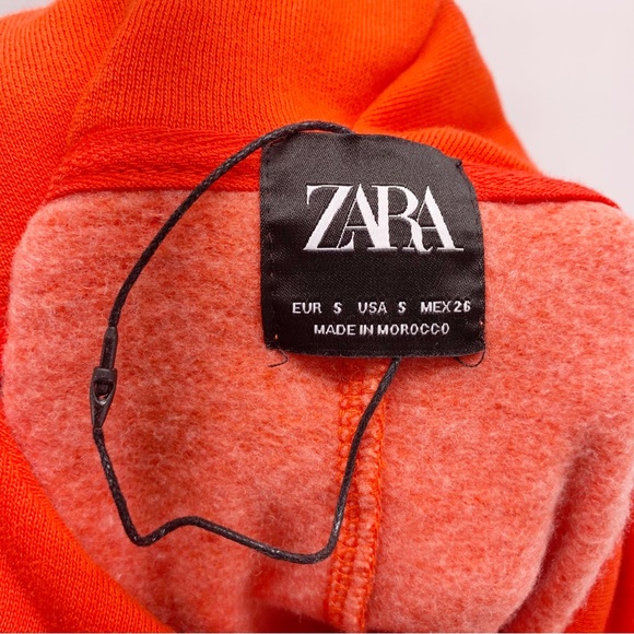Zara Say It With Fashion Red Cropped Hoodie Size Small - Picture 5 of 7
